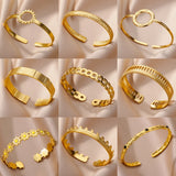 316L Stainless Steel Glod Bracelet For Women Men Classic Straw Chain