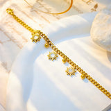 316L Stainless Steel Beads Sun Charm Bracelet - Women's Bangles