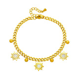 316L Stainless Steel Beads Sun Charm Bracelet - Women's Bangles