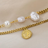 316L Stainless Steel Pearl Queen Charm Bracelet For Women