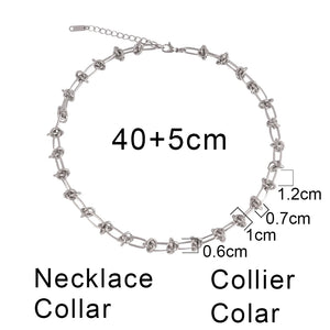 316L Stainless Steel Knot Pandent Necklaces For Women Thick Chain Choker