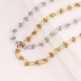 316L Stainless Steel Knot Pandent Necklaces For Women Thick Chain Choker