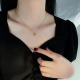 316L Stainless Steel Heart Necklaces For Women Chokers Chain