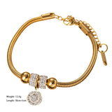 316L Stainless Steel Zircon Bracelet For Women Girls Charm Bracelets