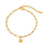 316L Stainless Steel Sun Pendant Necklace for Women - Party Gift Jewelry