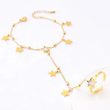 316L Stainless Steel Gypsophila Bracelet Shell Pentagram Back Chain