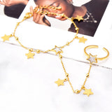 316L Stainless Steel Gypsophila Bracelet Shell Pentagram Back Chain