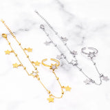 316L Stainless Steel Gypsophila Bracelet Shell Pentagram Back Chain