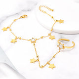 316L Stainless Steel Gypsophila Bracelet Shell Pentagram Back Chain