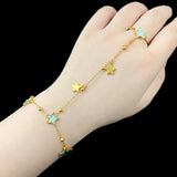 316L Stainless Steel Gypsophila Bracelet Shell Pentagram Back Chain