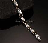 316L Stainless Steel Health Stone Heart Bracelet Bangle 8''