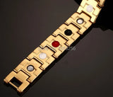 316L Stainless Steel Health Magnet Stone Link Chain Bracelet Bangle 13mm