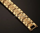 316L Stainless Steel Health Magnet Stone Link Chain Bracelet Bangle 13mm