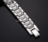 316L Stainless Steel Health Magnet Stone Chain Bracelet 8.26'' For Men