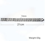 316L Stainless Steel Health Magnet Stone Chain Bracelet 8.26'' For Men