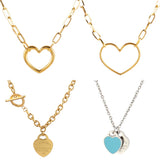 316L Stainless Steel Heart Necklace Choker Necklace Birthday Gift