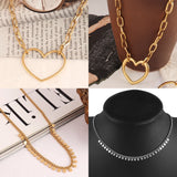 Heart Necklace Women Coin Pendant Chain Choker Jewelry
