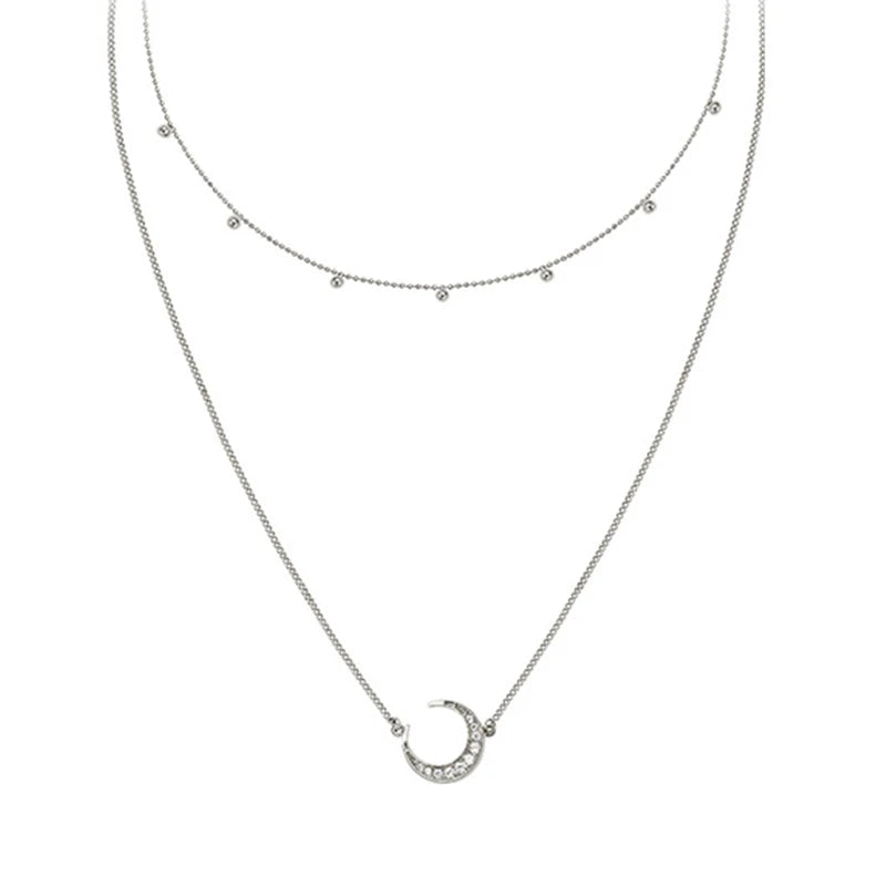 Heart Necklace Women Coin Pendant Chain Choker Jewelry