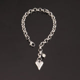 316L Stainless Steel Heart Pendant Bracelet Women Heart Chain Bracelet