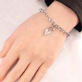 316L Stainless Steel Heart Pendant Bracelet Women Heart Chain Bracelet