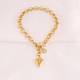 316L Stainless Steel Heart Pendant Bracelet Women Heart Chain Bracelet