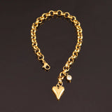 316L Stainless Steel Heart Pendant Bracelet Women Heart Chain Bracelet