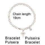 316L Stainless Steel Heart Pendant Bracelet Women Heart Chain Bracelet