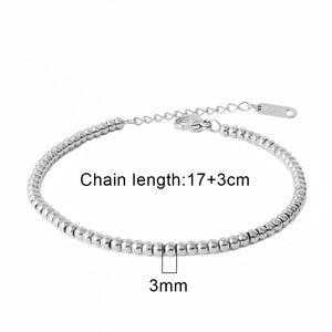 316L Stainless Steel Heart Pendant Chain Bracelet for Women