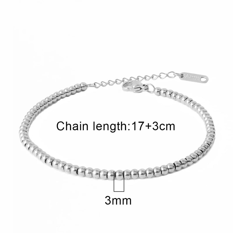 316L Stainless Steel Heart Pendant Chain Bracelet for Women