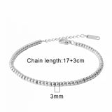 316L Stainless Steel Heart Pendant Chain Bracelet for Women