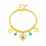 316L Stainless Steel Heart Eyes Charm Bracelet Women Girls Christmas Jewelry