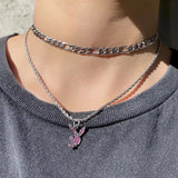 316L Stainless Steel Rabbit Necklace For Women Punk Style Party Lgbt Gift