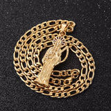 316L Stainless Steel Santa Muerte Pendant with 9MM Chain