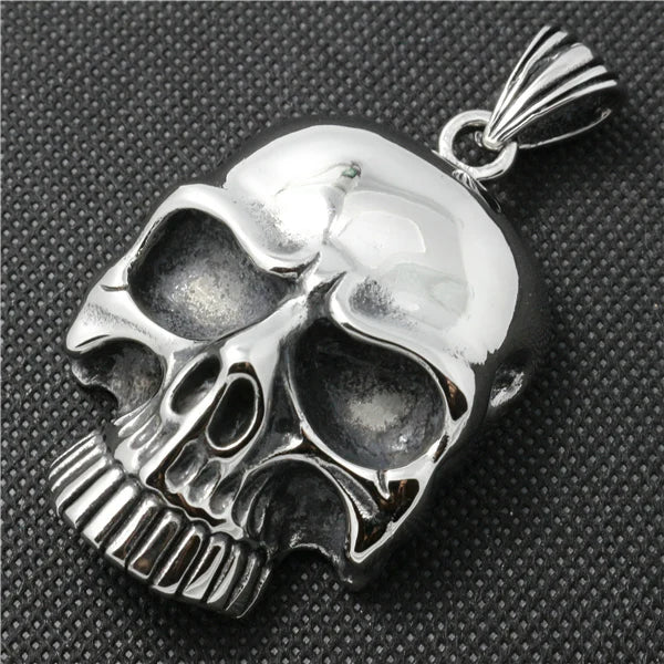316L Stainless Steel Big Demon Skull Pendant For Biker