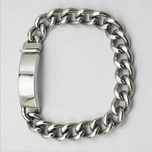 316L Stainless Steel ID Bracelet Men's Bangle Chain
