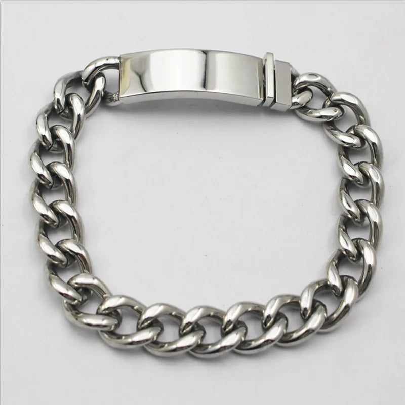 316L Stainless Steel ID Bracelet Men's Bangle Chain
