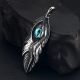316L Stainless Steel Indian Chief Feather Eagle Eye Claw Pendant Necklace