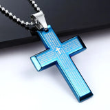 316L Stainless Steel Jesus Cross Necklace Punk Rock Rapper Men's Joyas