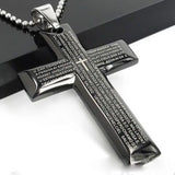 316L Stainless Steel Jesus Cross Necklace Punk Rock Rapper Men's Joyas