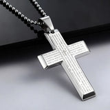 316L Stainless Steel Jesus Cross Necklace Punk Rock Rapper Men's Joyas