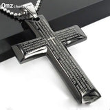 316L Stainless Steel Jesus Cross Necklace Punk Rock Rapper Men's Joyas