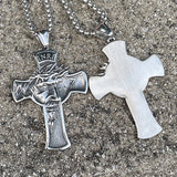 Vintage Catholic Cross Jesus Pendant Necklace for Men