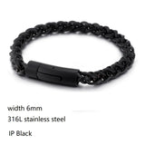316L Stainless Steel Keel Chain Bracelet High Strong Solid Kpop Je