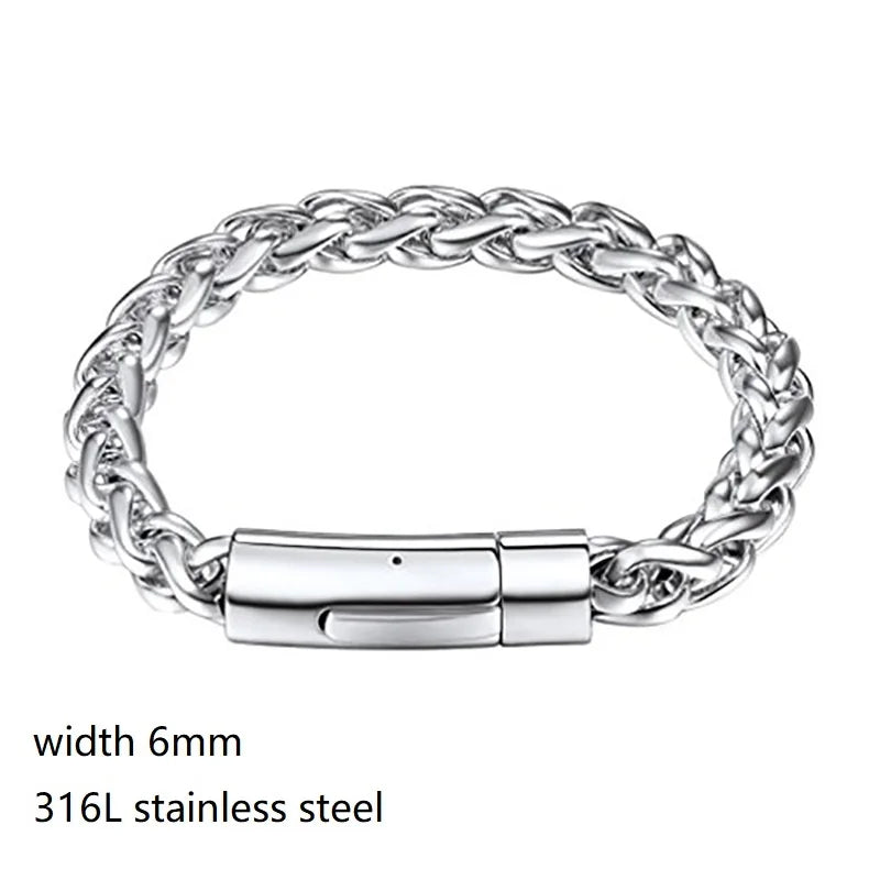 316L Stainless Steel Keel Chain Bracelet High Strong Solid Kpop Je