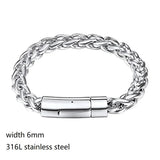 316L Stainless Steel Keel Chain Bracelet High Strong Solid Kpop Je