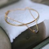 316L Stainless Steel Zircon Double Layer Bracelet For Women Gift