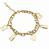 316L Stainless Steel Heart Charm Bracelet