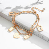 316L Stainless Steel Heart Charm Bracelet