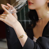 316L Stainless Steel Heart Pearl Charm Mesh Chain Choker Necklace for Women