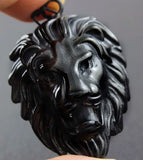 316L Stainless Steel Men's Black Lion Head Biker Rocker Pendant
